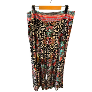 Joseph Ribkoff Floral Wide Leg Trousers Size 14 Pull-On Pockets Tropical Flowy